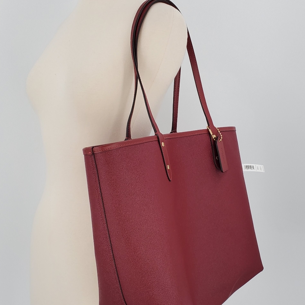 Coach Reversible Red Tote Horse Signature Bag - Picture 5 of 6